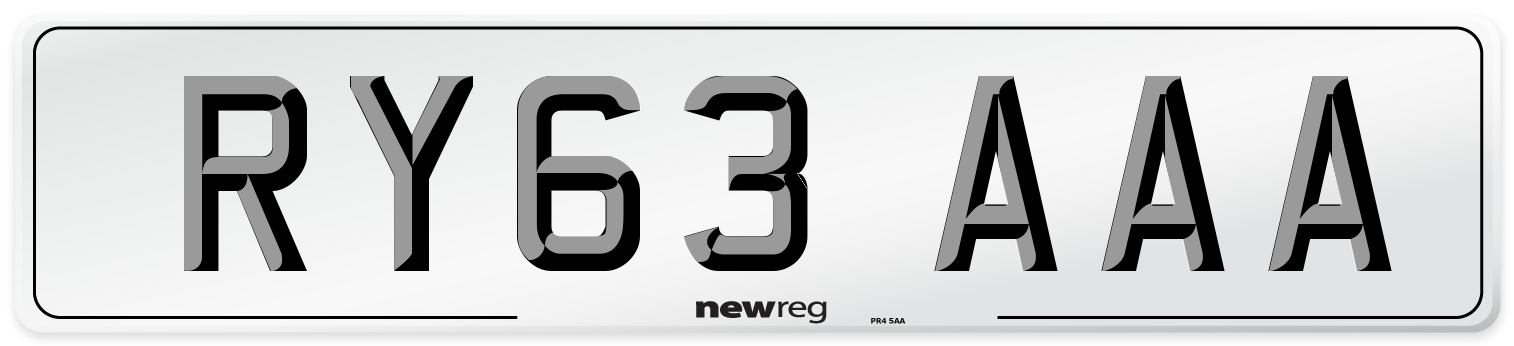 RY63 AAA Number Plate from New Reg